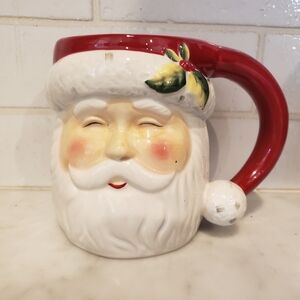 Pier 1 Ceramic Santa Mug